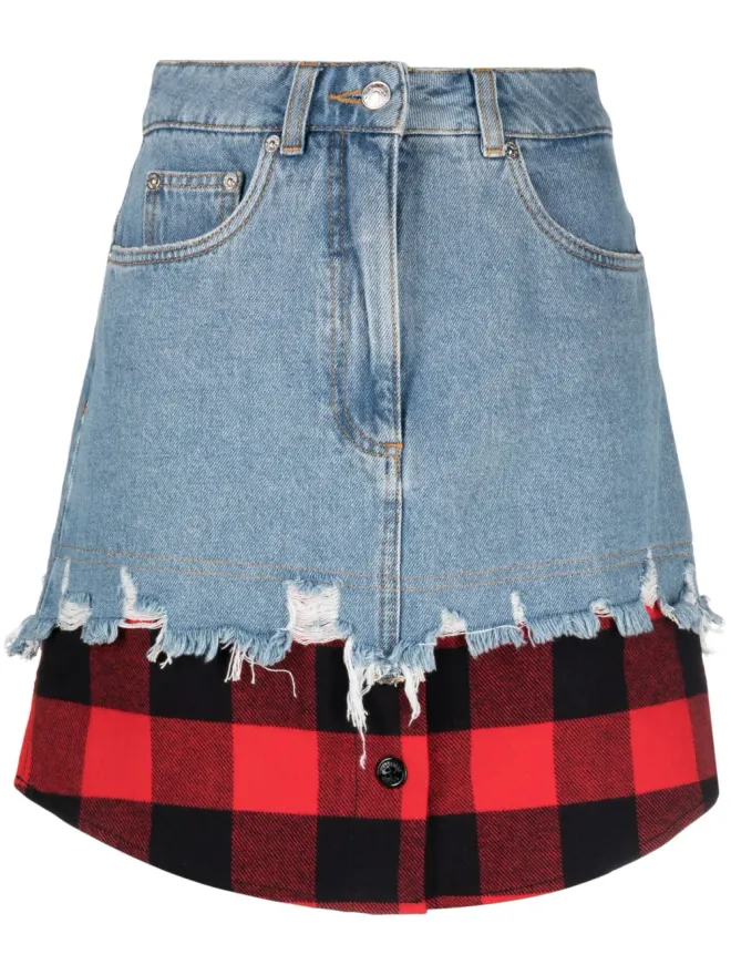 Moschino Jeans MOSCHINO JEANS レイヤードデザイン デニムスカートの商品画像