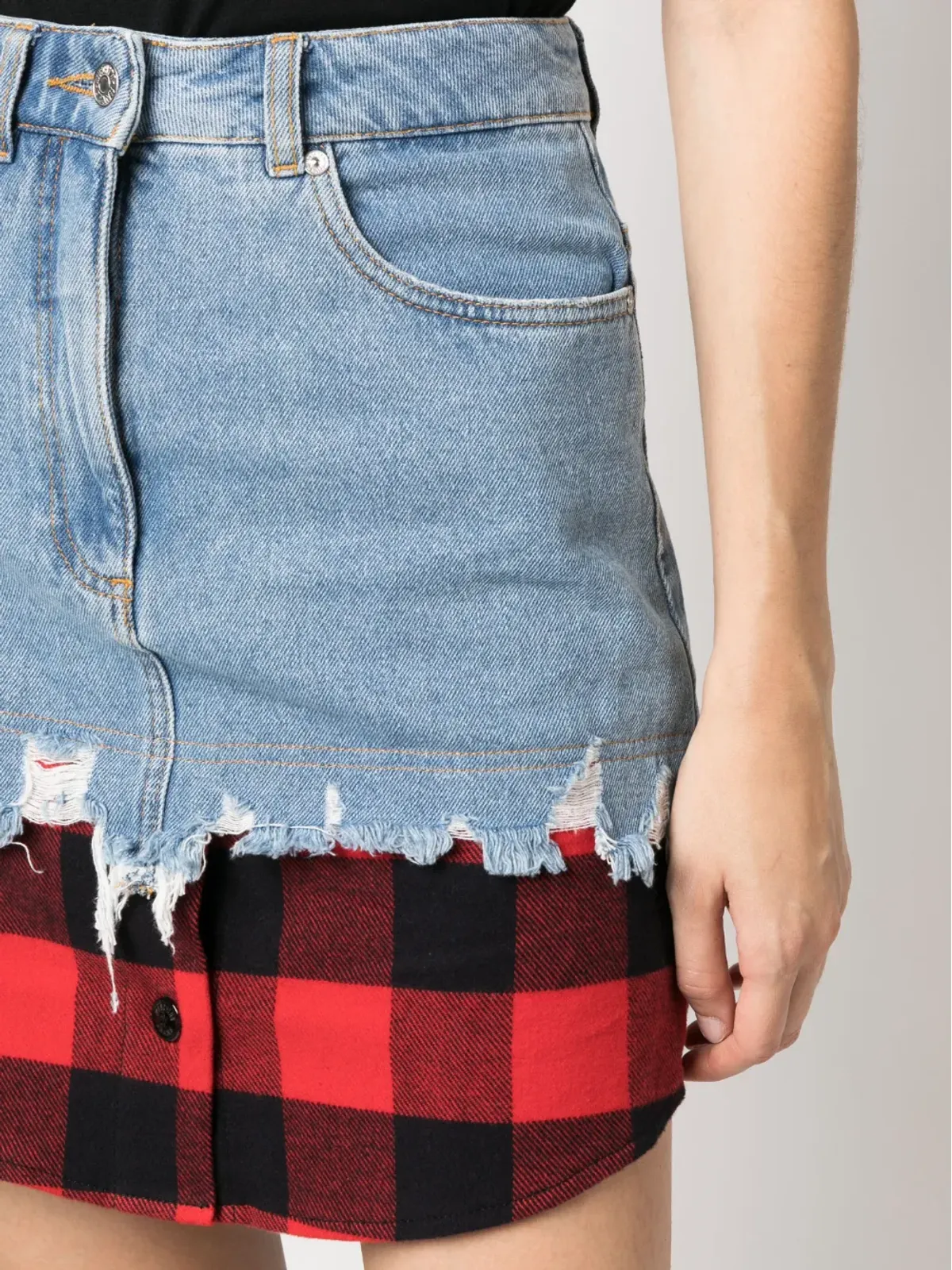 MOSCHINO JEANS レイヤードデザイン デニムスカート - 画像5
