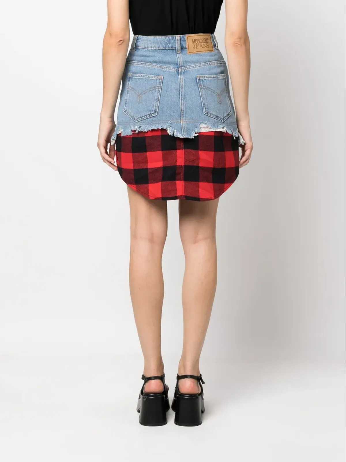 MOSCHINO JEANS レイヤードデザイン デニムスカート - 画像4
