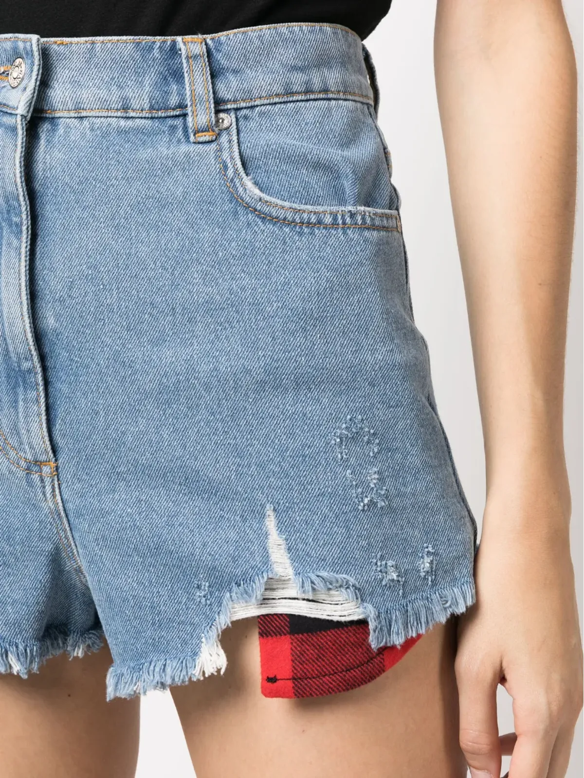 MOSCHINO JEANS ハイライズ コットンデニムショーツ - ブルー - 画像5