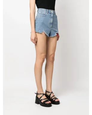 MOSCHINO JEANS ハイライズ コットンデニムショーツ - ブルー - サムネイル3