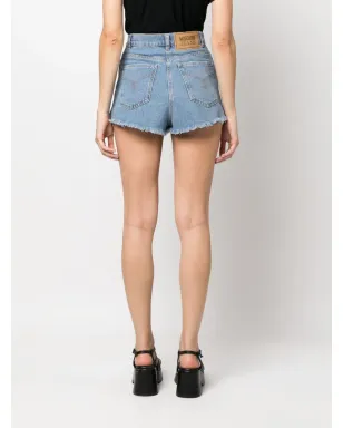 MOSCHINO JEANS ハイライズ コットンデニムショーツ - ブルー - サムネイル4