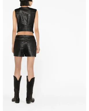 MOSCHINO JEANS スタッドディテール パネルド フェイクレザー ジレ - サムネイル4