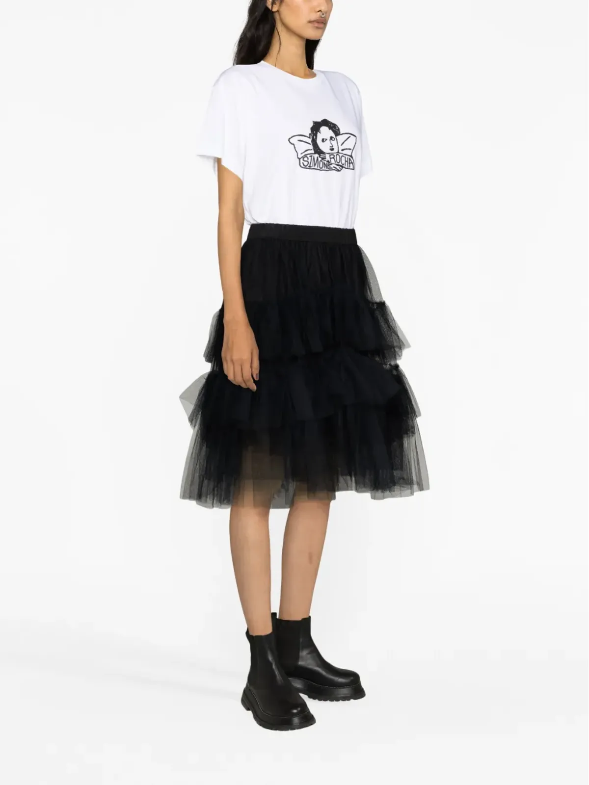 Simone Rocha ティアードチュールスカート - 画像4