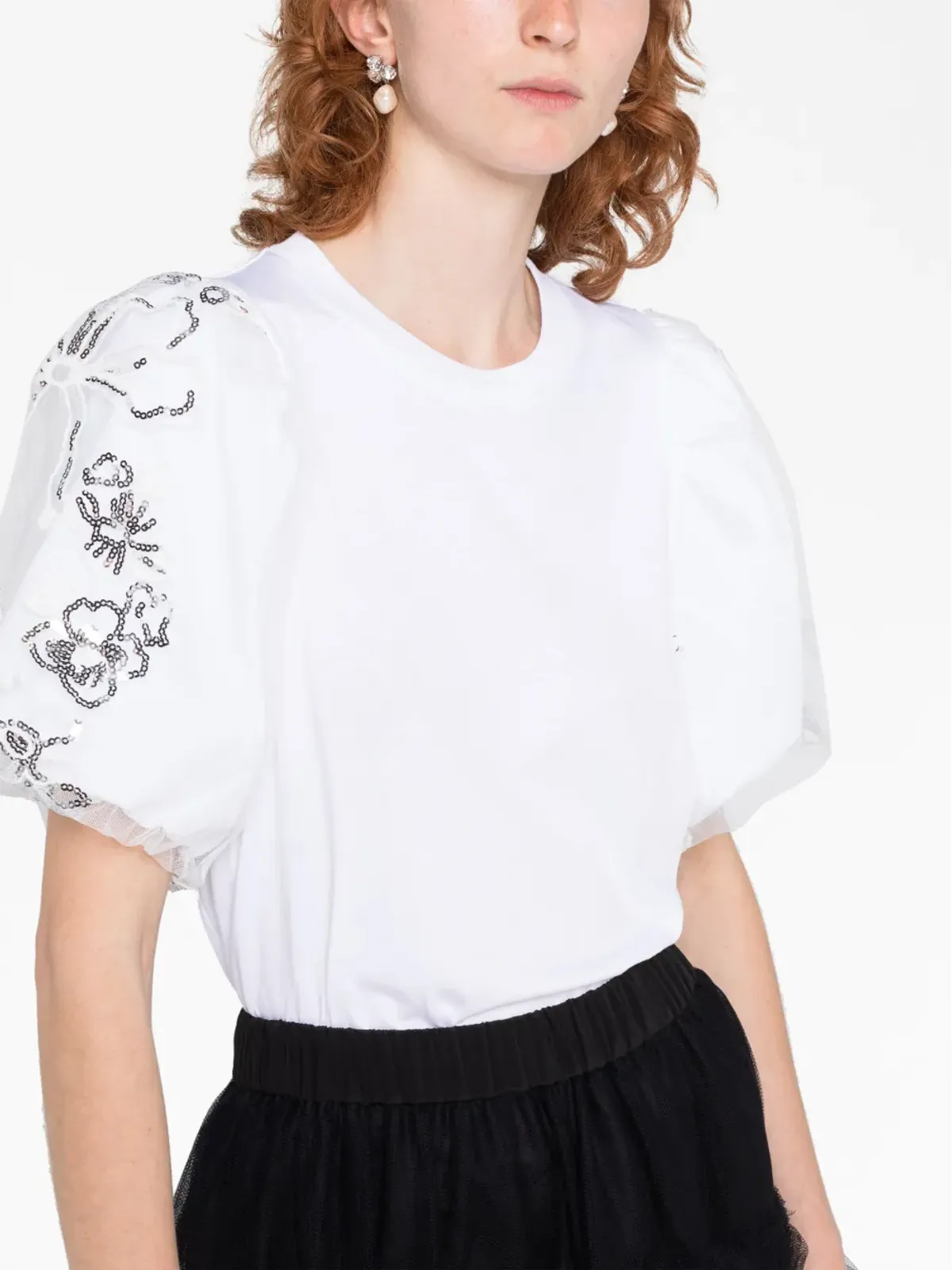 Simone Rocha スパンコール付きコットンTシャツ - 画像5