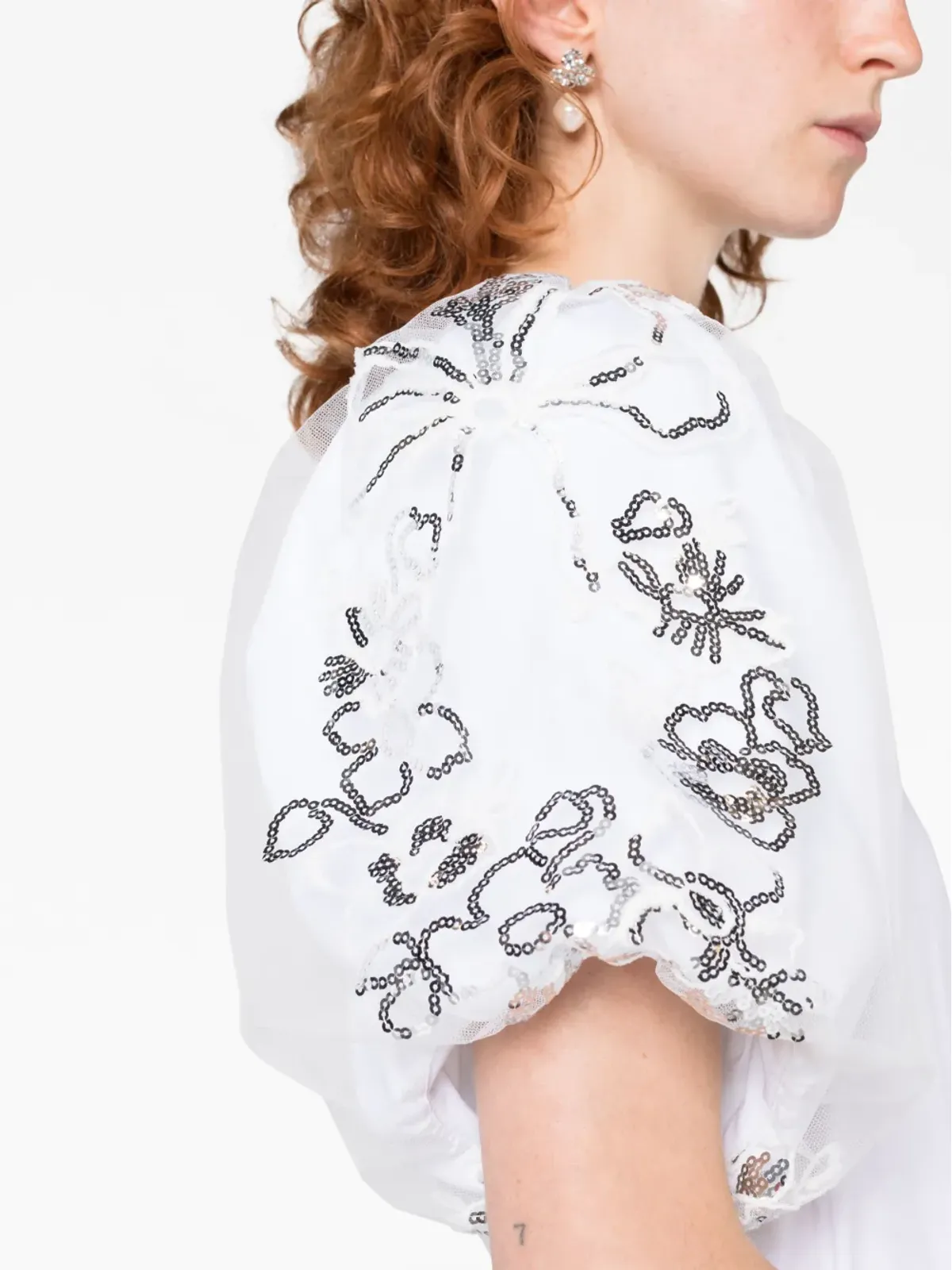 Simone Rocha スパンコール付きコットンTシャツ - 画像3