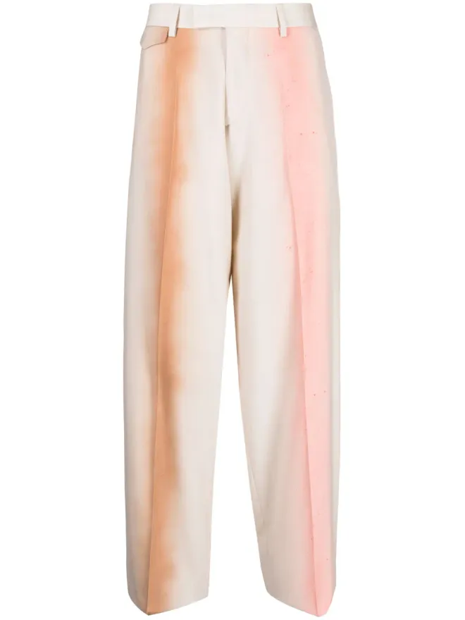 Paul Smith Paul Smith ミッドライズ ワイドレッグ ウールパンツ ブラウンの商品画像