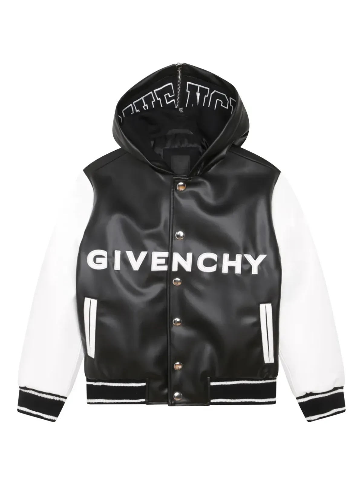 Givenchy Kids ロゴパッチ入りフード付きボンバージャケット - 画像3