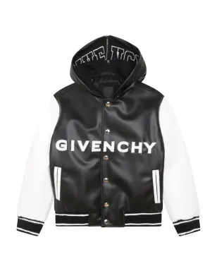 Givenchy Kids ロゴパッチ入りフード付きボンバージャケット - サムネイル3