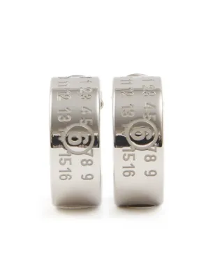 MM6 Maison Margiela 数字刻印入りフープピアス - シルバー - サムネイル1