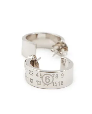 MM6 Maison Margiela 数字刻印入りフープピアス - シルバー - サムネイル3