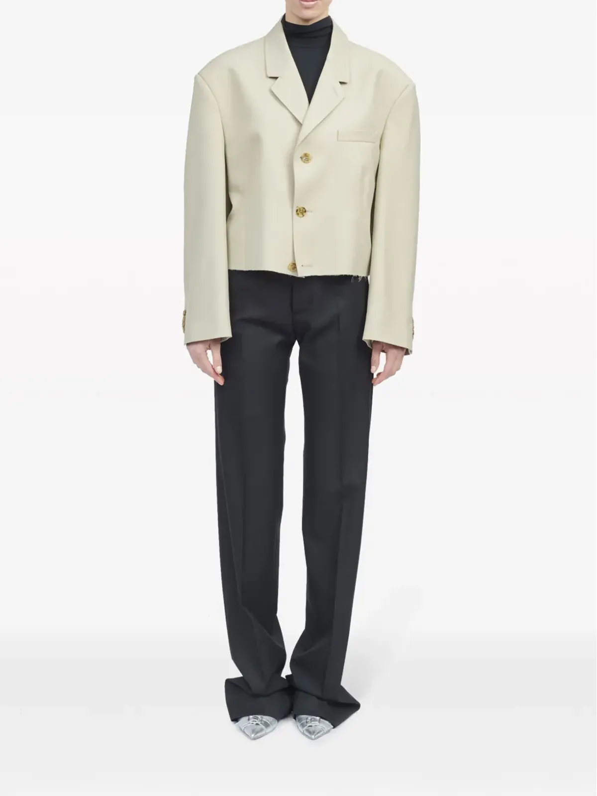 MM6 Maison Margiela シングルブレスト クロップド ブレザー - 画像2