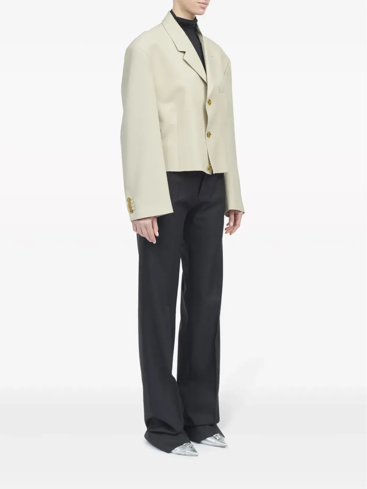 MM6 Maison Margiela シングルブレスト クロップド ブレザー - 画像3