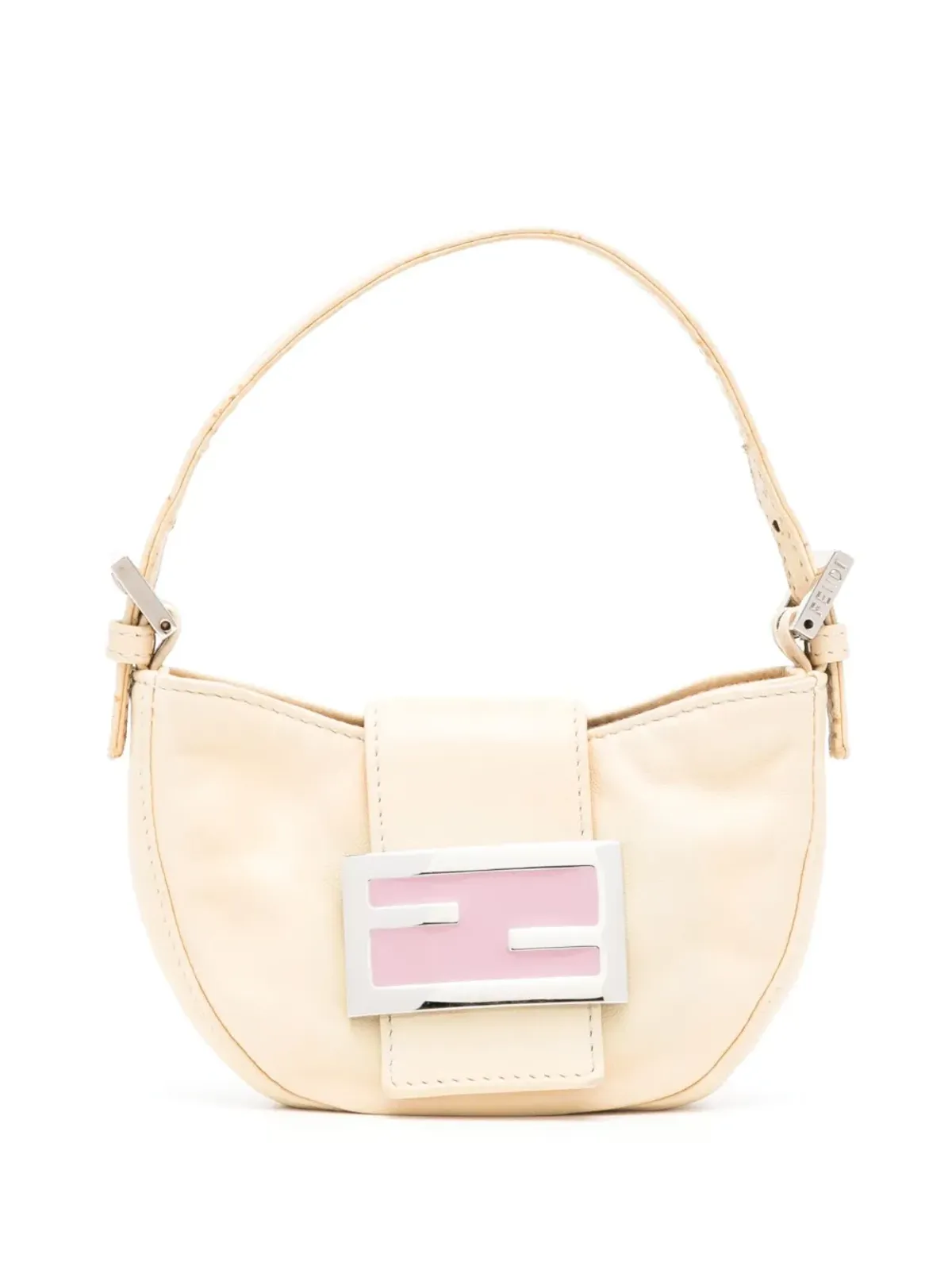 Fendi Pre-Owned FFロゴプレート クロワッサン ハンドバッグ - 画像1