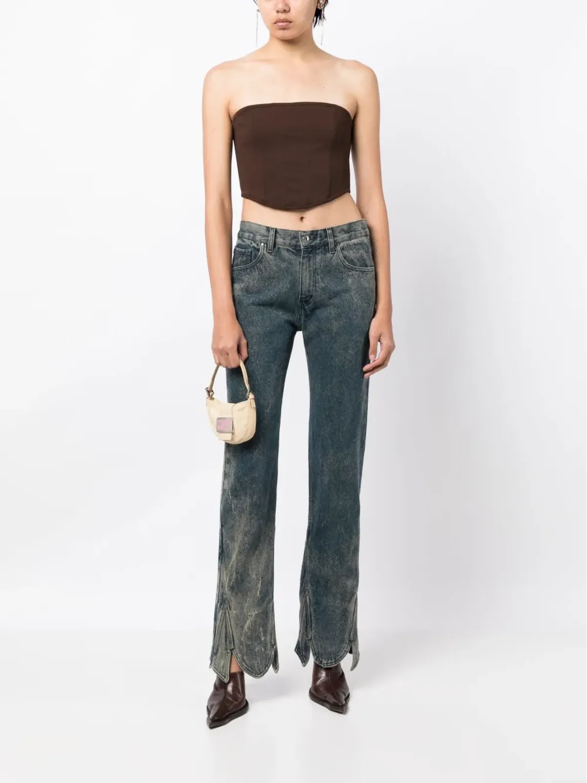 Fendi Pre-Owned FFロゴプレート クロワッサン ハンドバッグ - 画像2