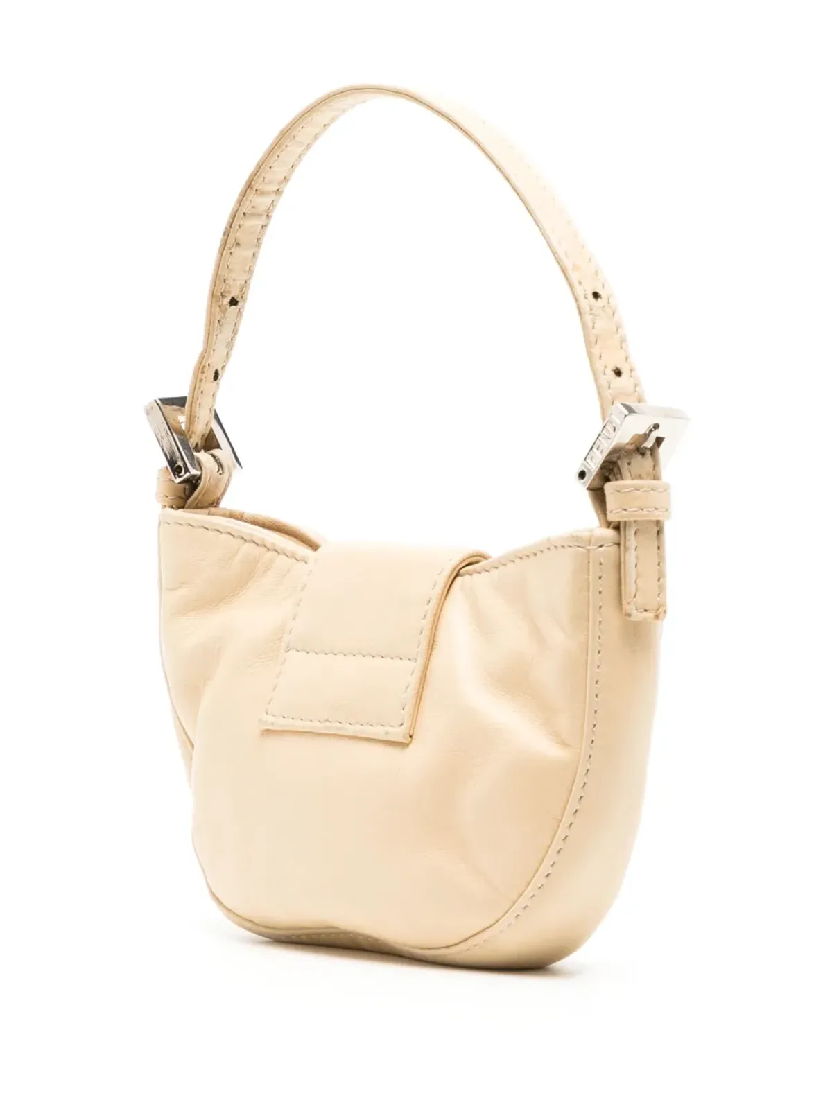 Fendi Pre-Owned FFロゴプレート クロワッサン ハンドバッグ - 画像3