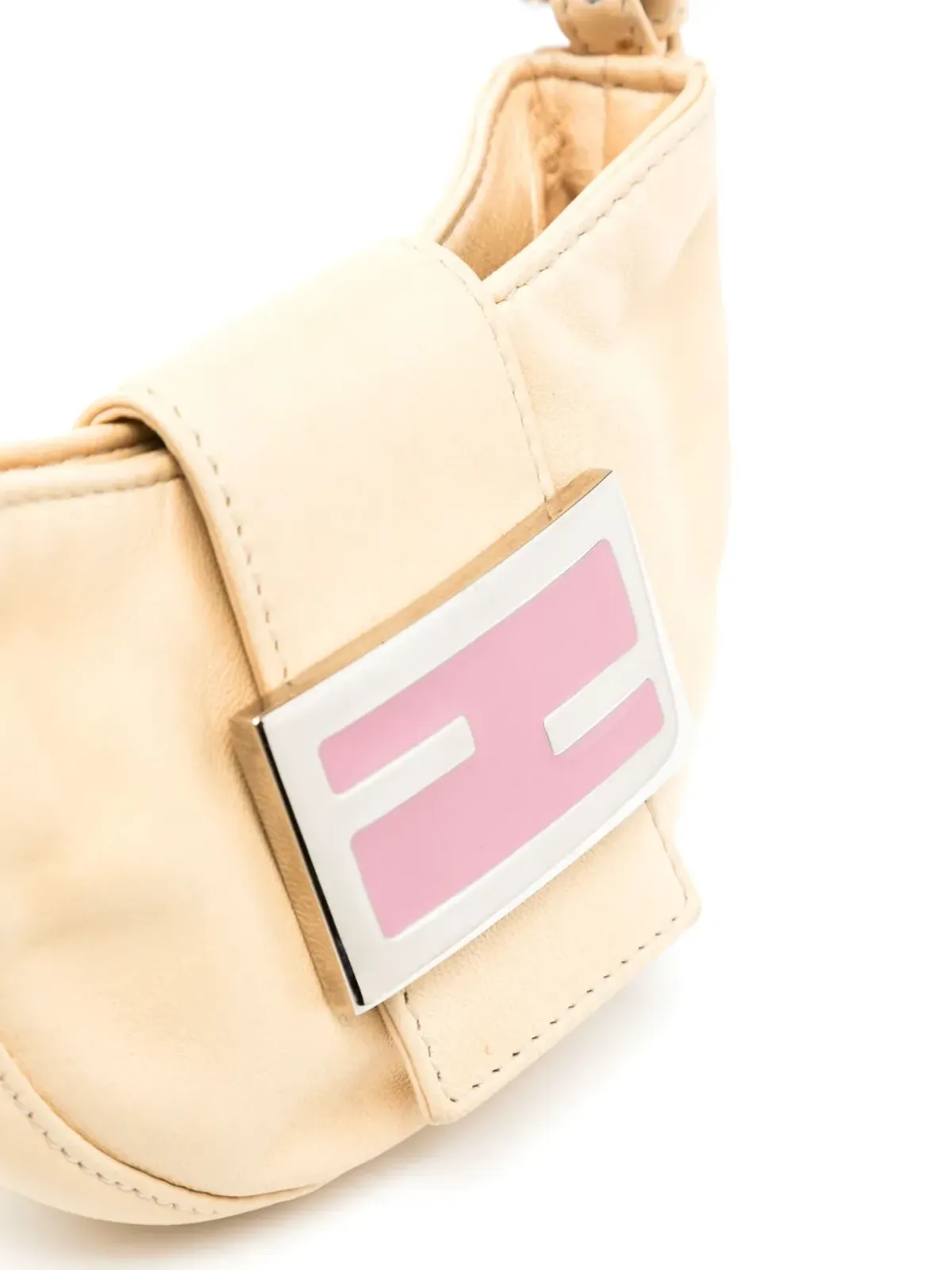 Fendi Pre-Owned FFロゴプレート クロワッサン ハンドバッグ - 画像4
