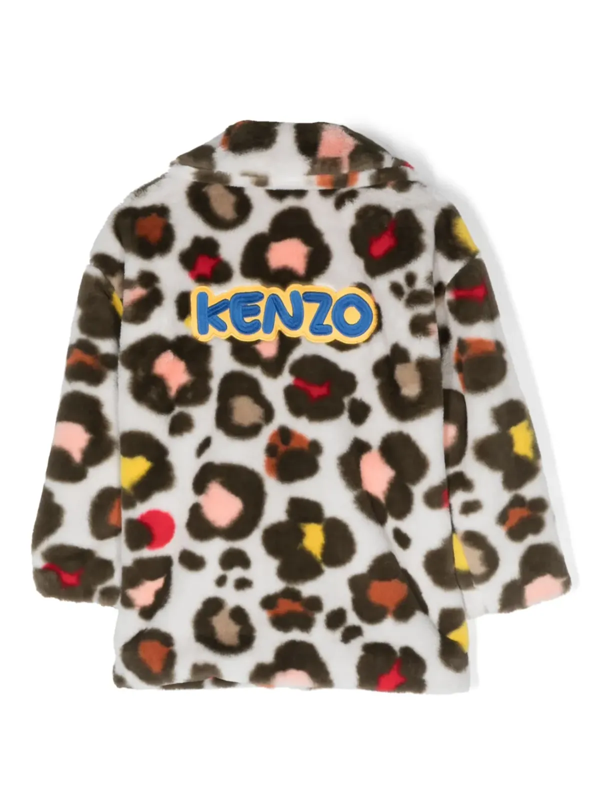 Kenzo Kids ロゴ刺繍フェイクファーコート - 画像2