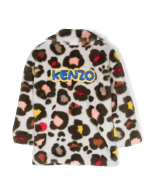 Kenzo Kids ロゴ刺繍フェイクファーコート - サムネイル2