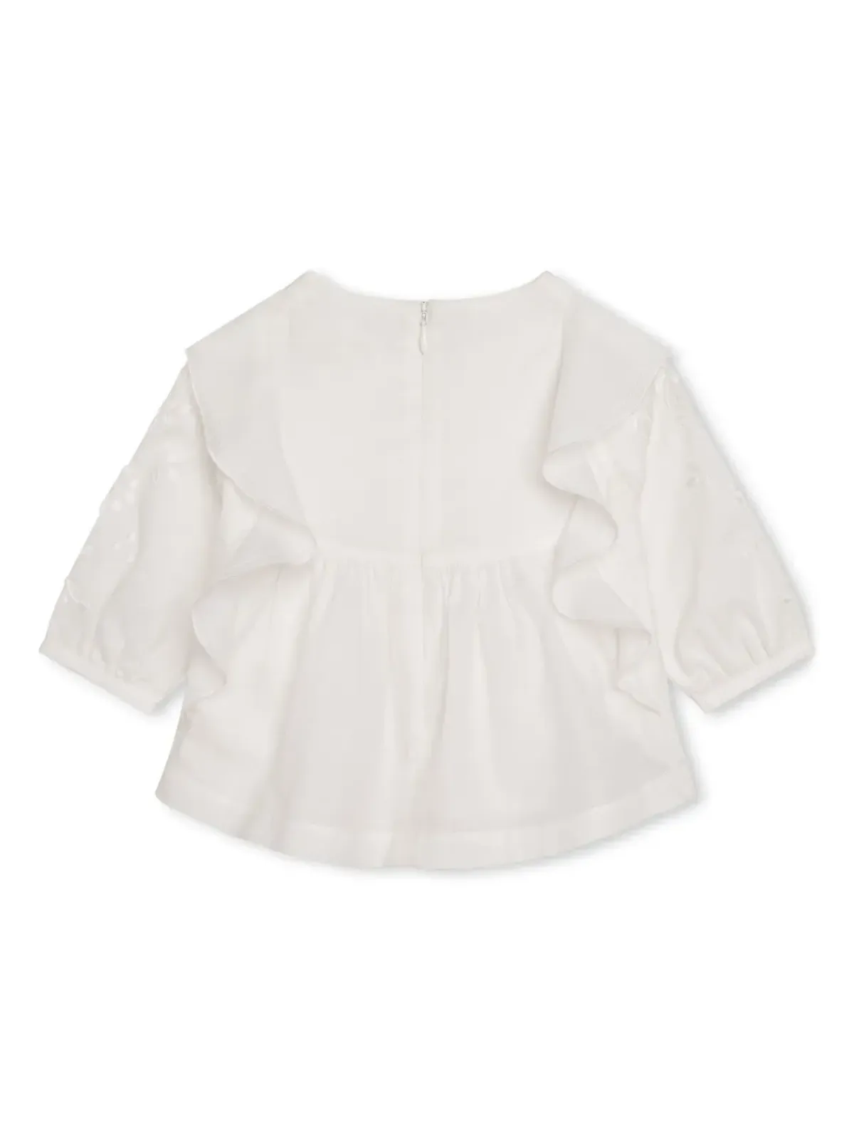 Chloé Kids フリル付きオーガニックコットンブラウス - 画像2