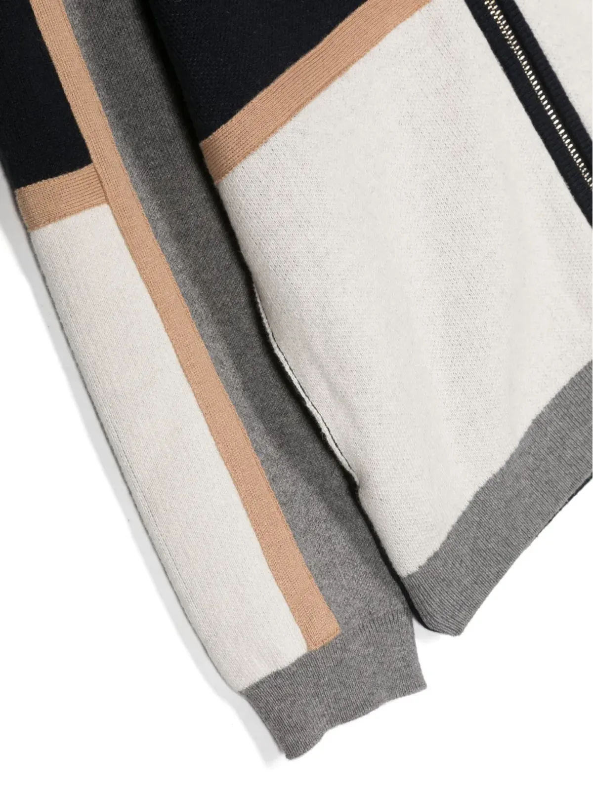 Chloé Kids カラーブロック ジップアップ フード付きジャケット - 画像3