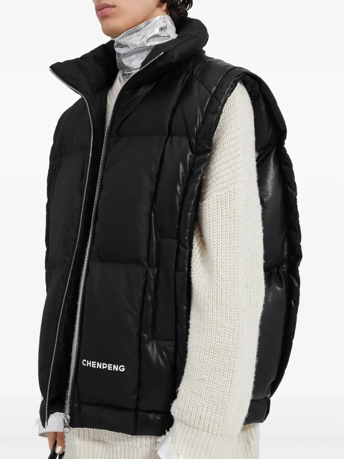 MM6 Maison Margiela ロゴプリント パッド入りジレ - 画像5