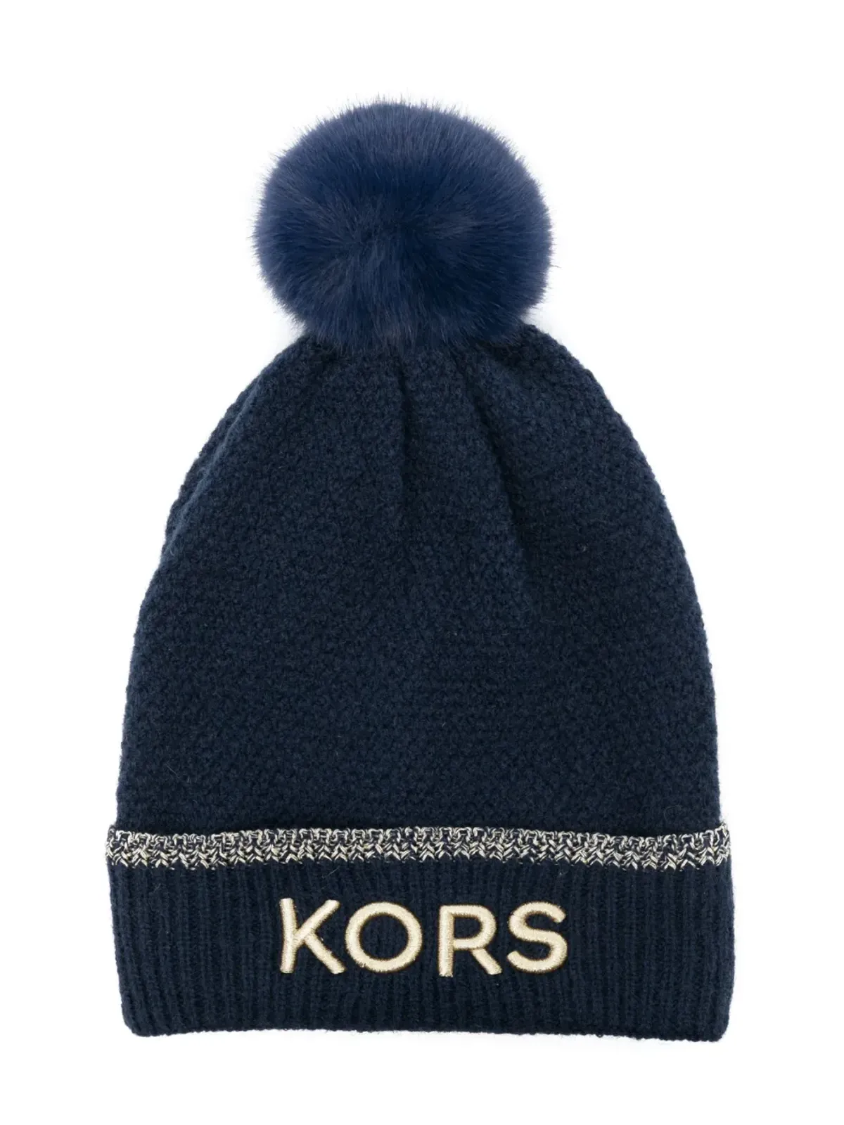 Michael Kors Kids embroidered-logo pompom beanie - 画像1