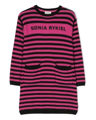 SONIA RYKIEL ENFANT ストライプ長袖ニットワンピース - サムネイル1