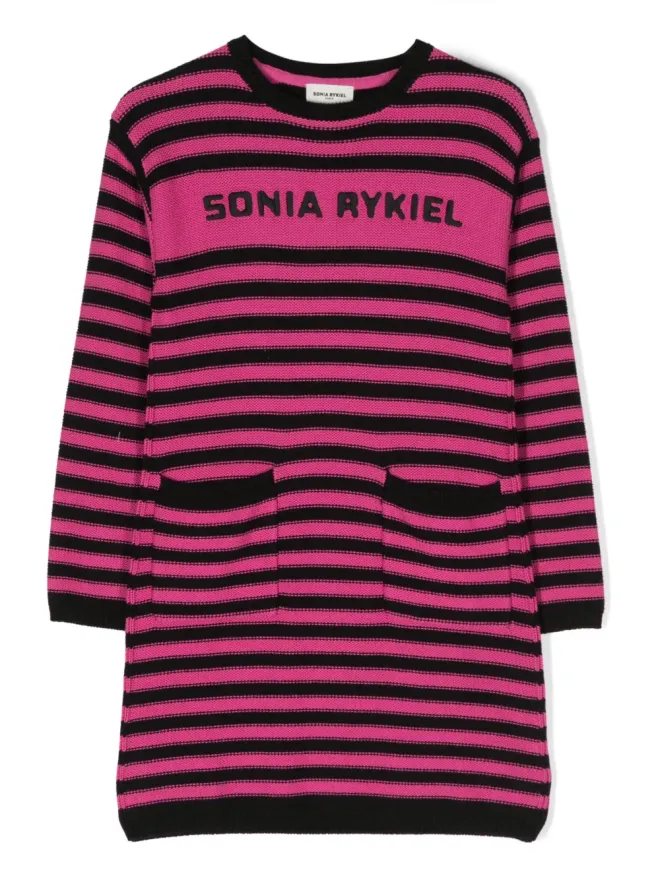 SONIA RYKIEL ENFANT SONIA RYKIEL ENFANT ストライプ長袖ニットワンピースの商品画像