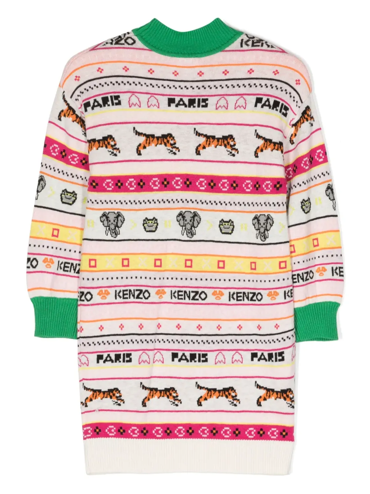 Kenzo Kids インターシャロゴ入りニットドレス - 画像2