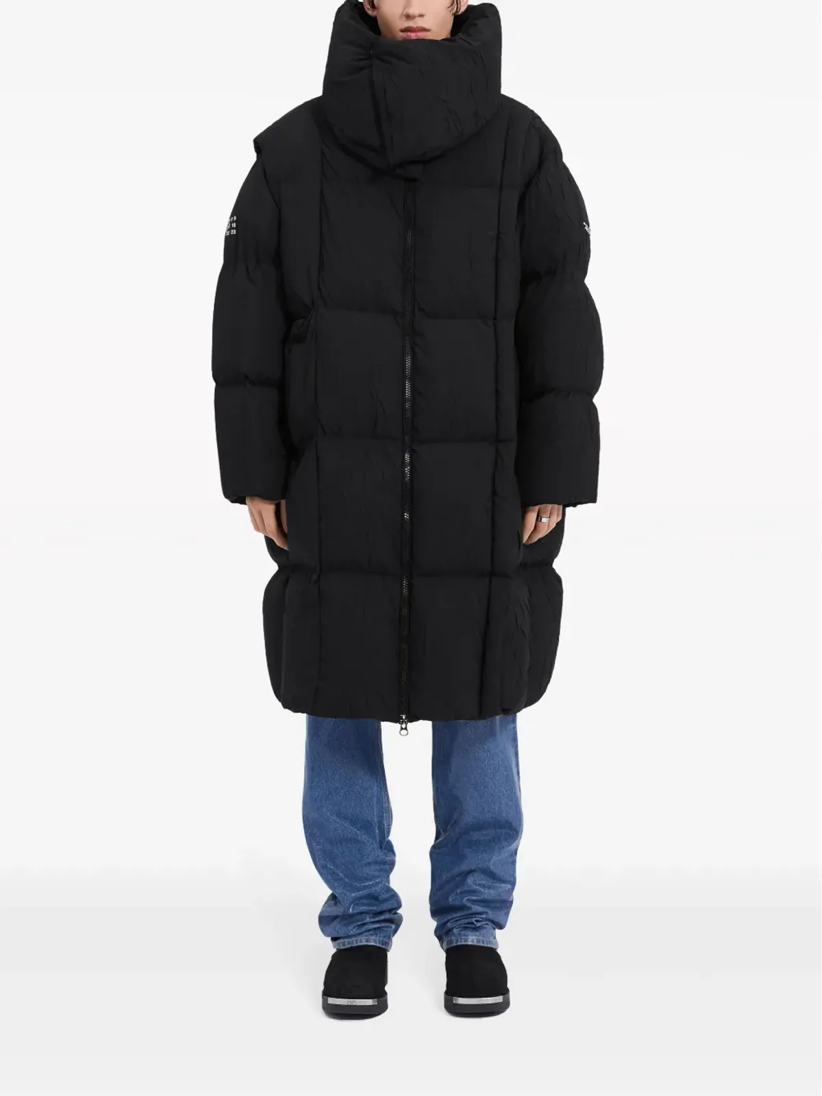 MM6 Maison Margiela x Chen Peng ハイネック パディッド コート - ブラック - 画像2