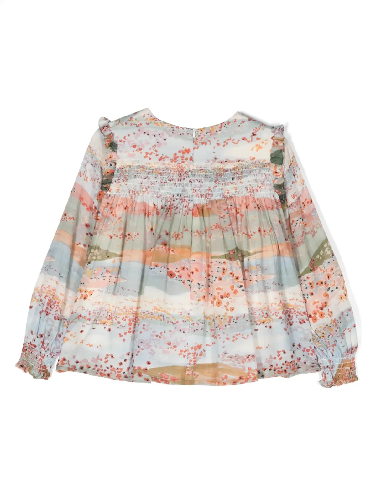 Chloé Kids セレモニー グラフィックプリント ブラウス ブルー - 画像2