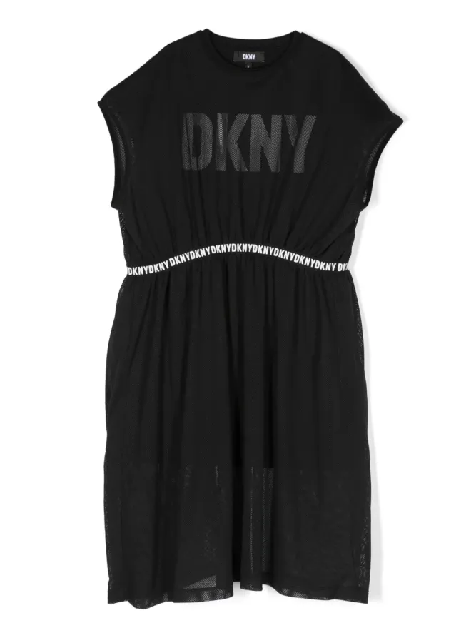 Dkny Kids Dkny Kids ロゴプリントメッシュドレスの商品画像