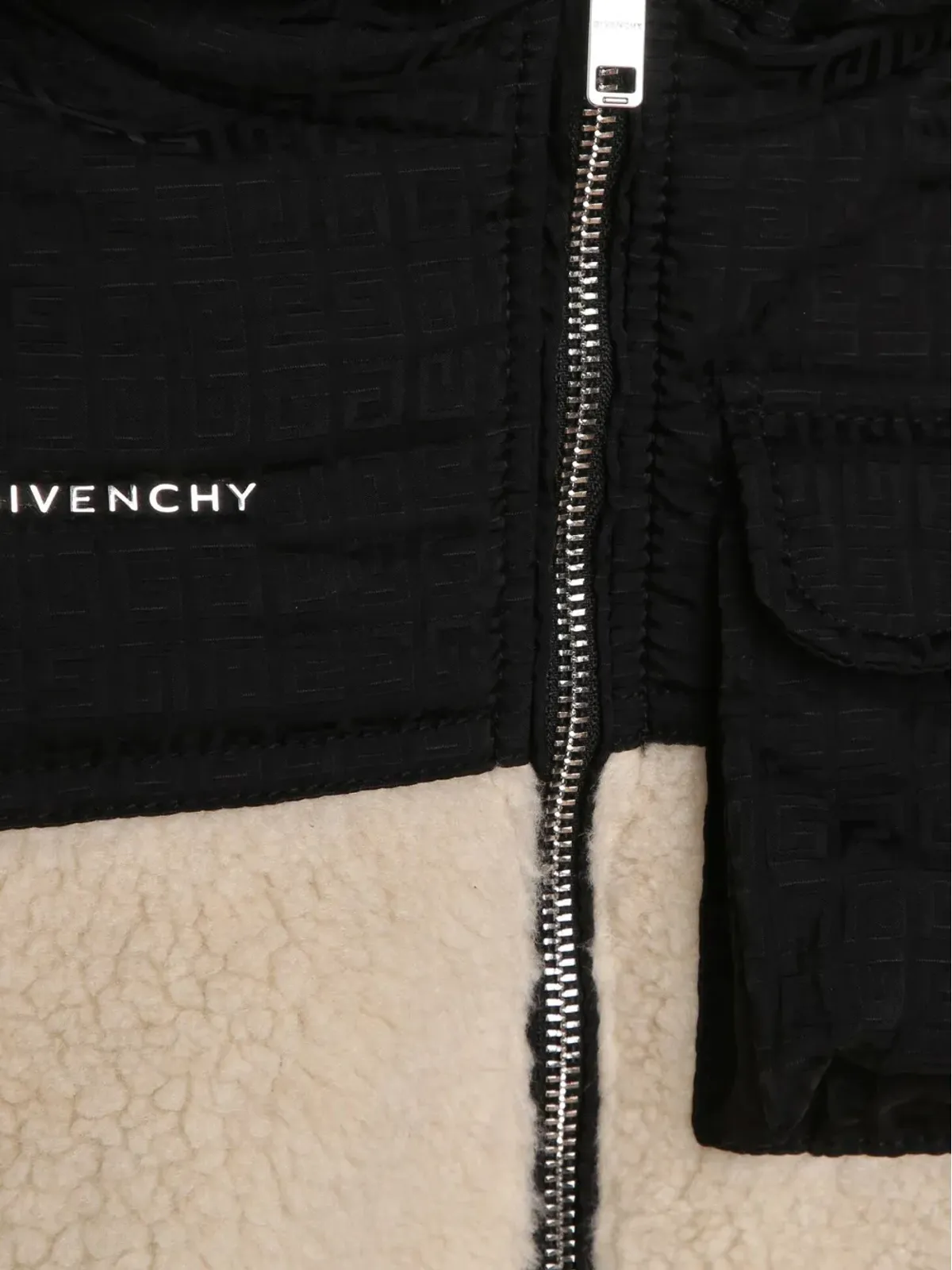 Givenchy Kids ロゴアップリケ入りパネルデザイン フード付きジャケット - 画像3