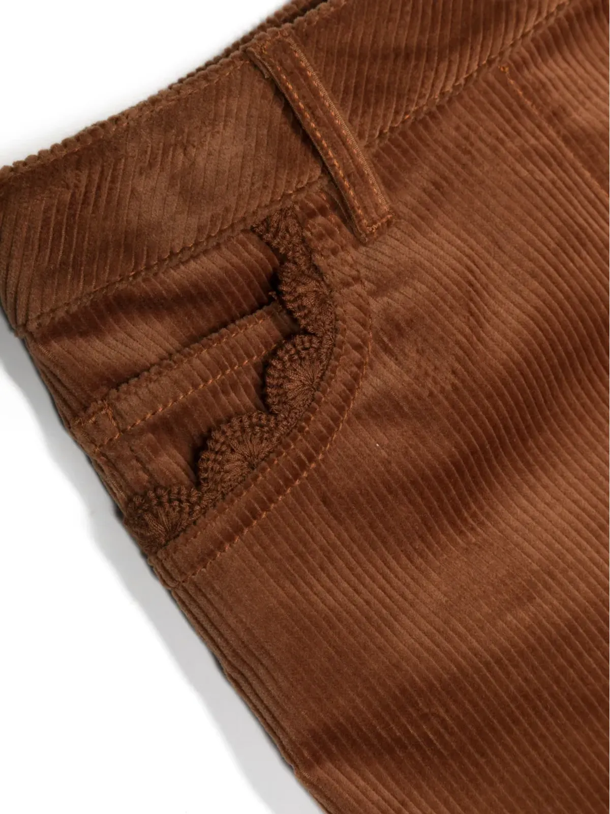 Chloé Kids スカラップディテール コーデュロイ スカート - ブラウン - 画像3