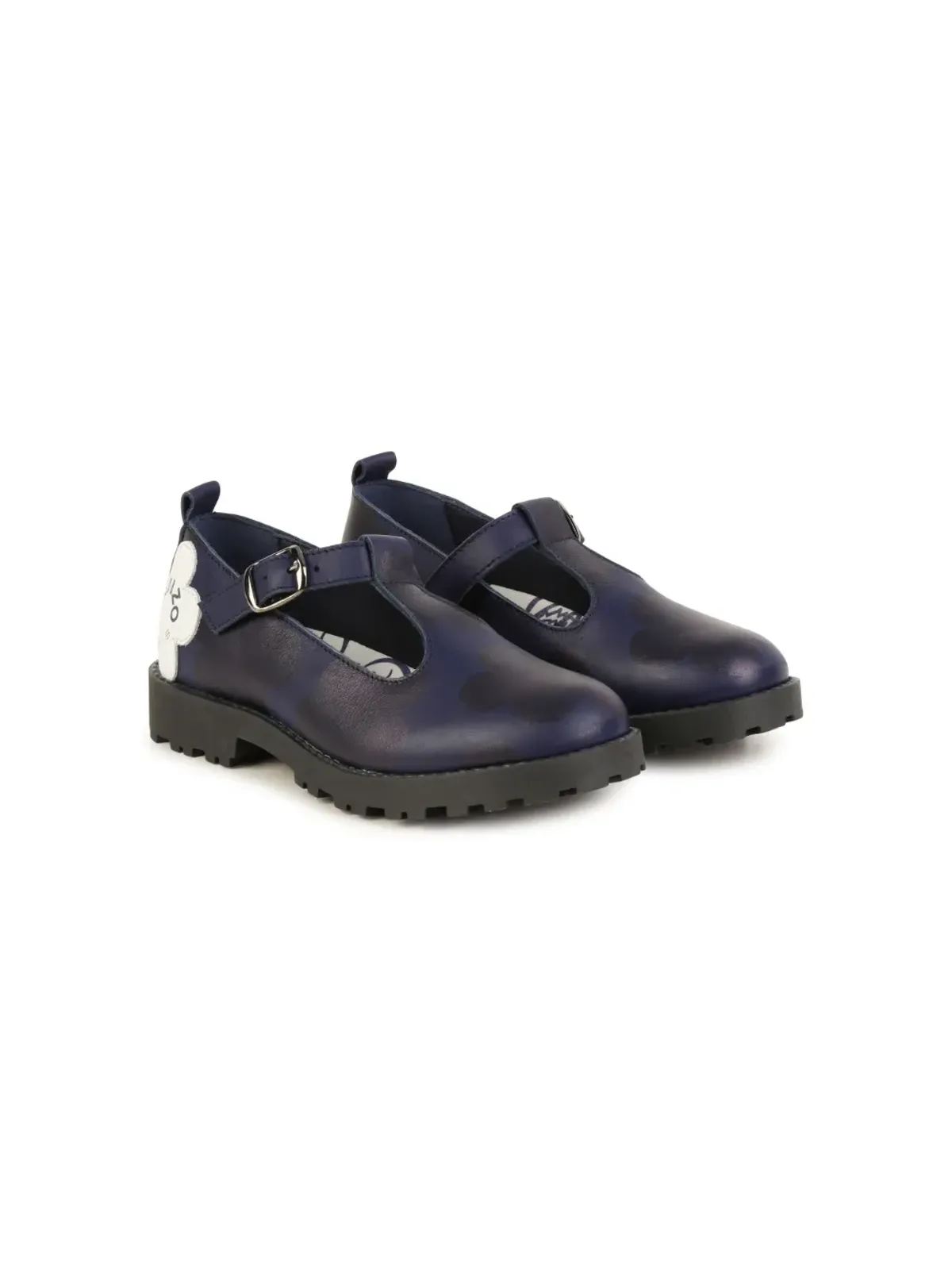 Kenzo Kids ロゴプリントレザー バレエシューズ - 画像1