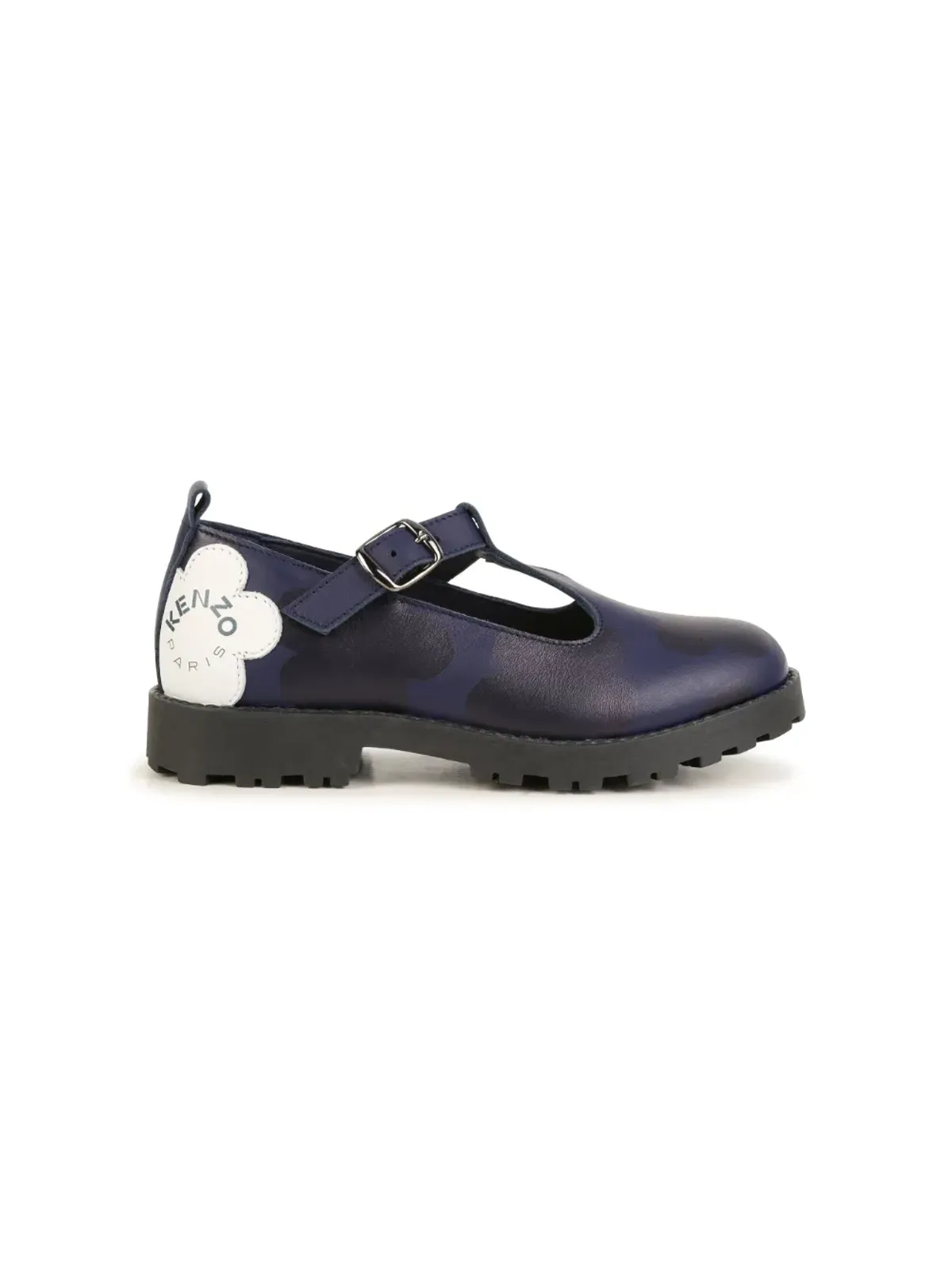Kenzo Kids ロゴプリントレザー バレエシューズ - 画像2