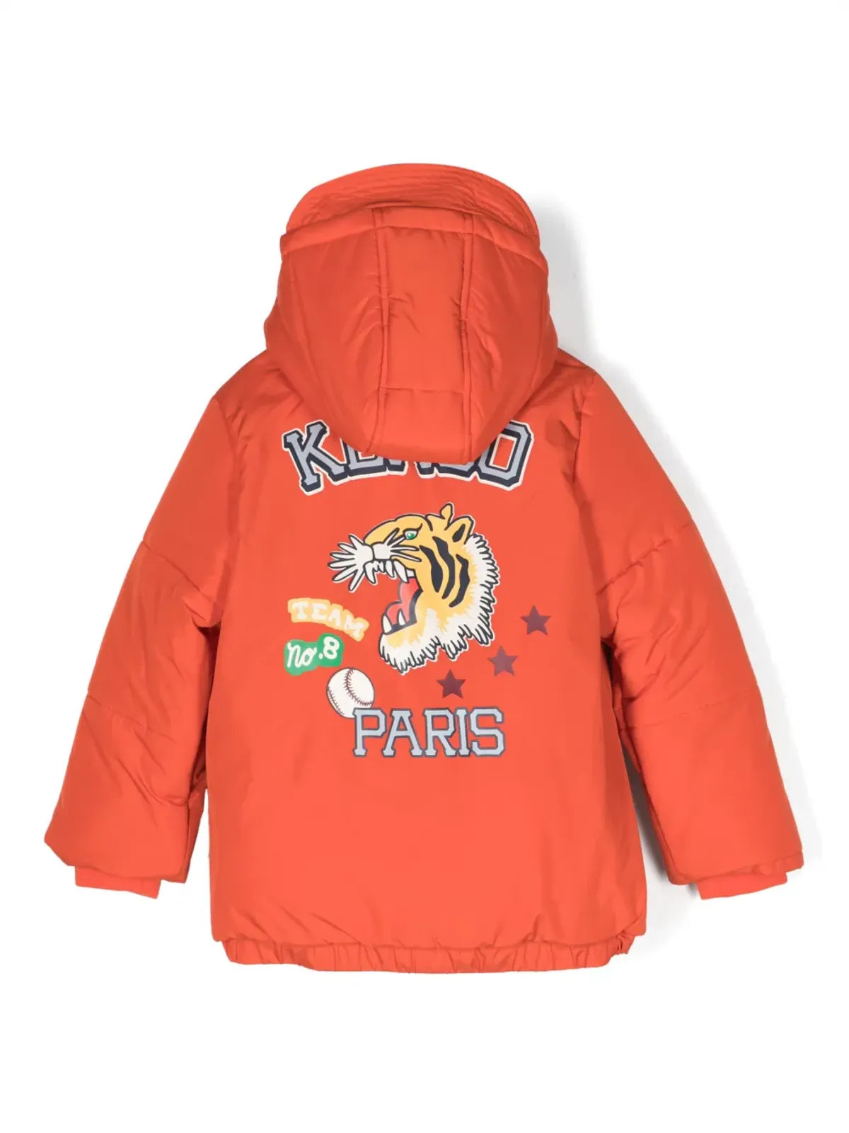 Kenzo Kids ロゴプリント フード付きジャケット オレンジ - 画像2