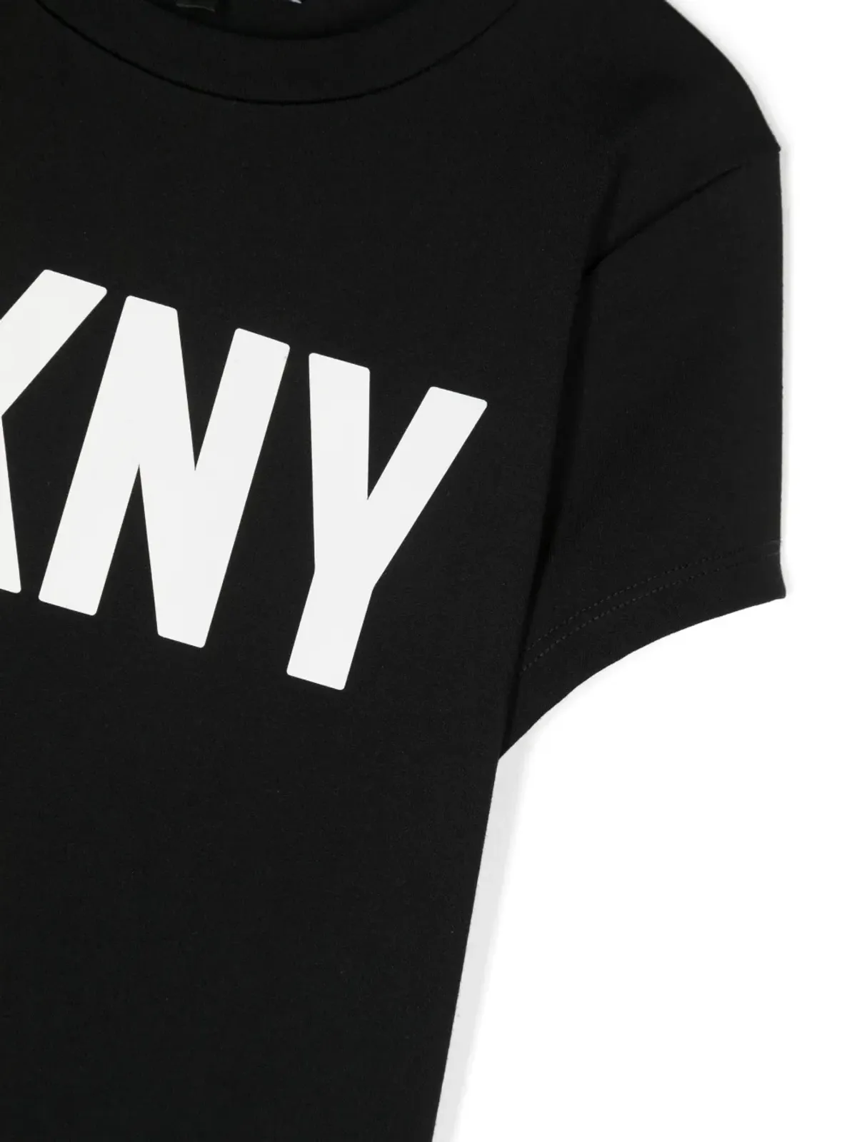 DKNY Kids ロゴプリント メッシュオーバーレイドレス - 画像3