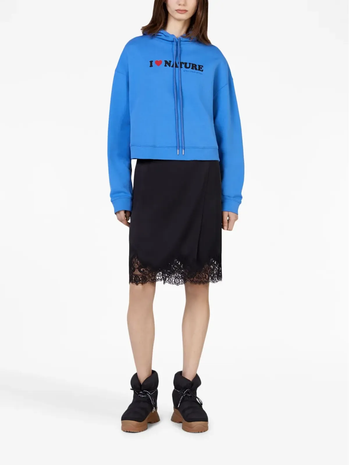 Stella McCartney ギュピュール グラフィックプリント パーカー ブラック - 画像2