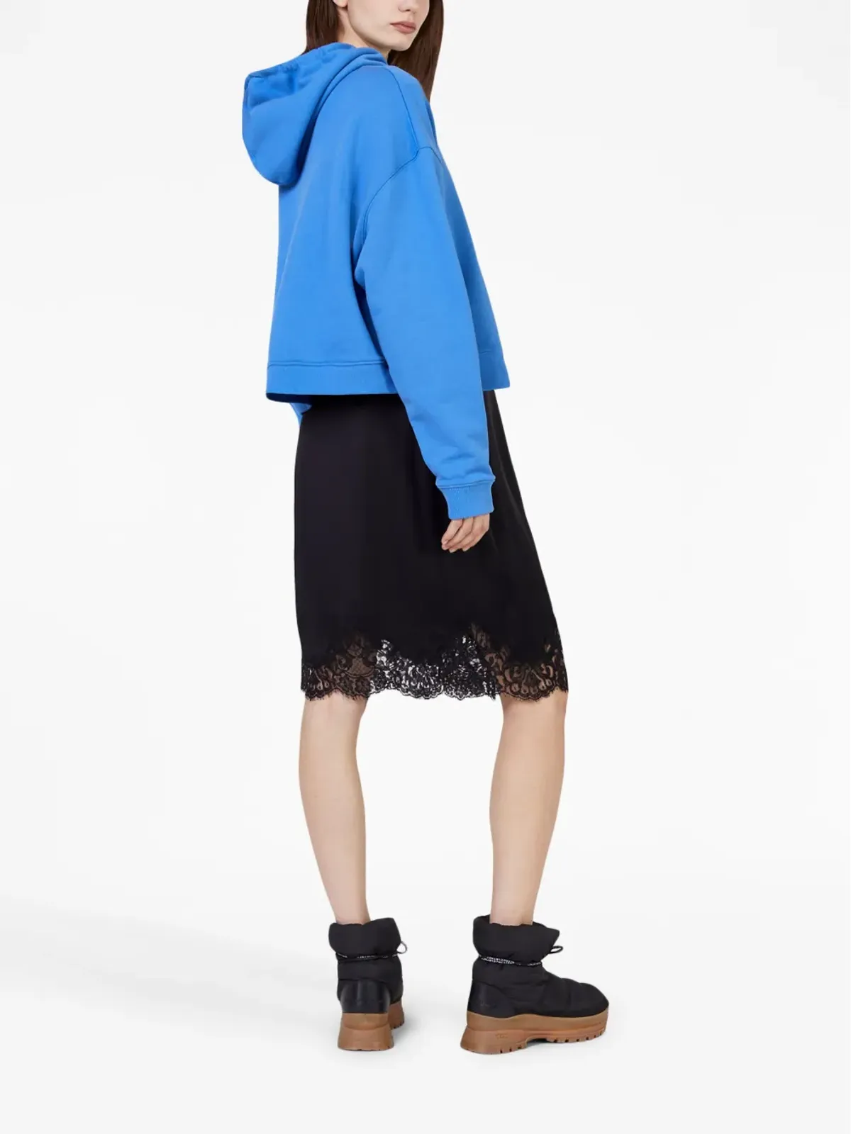 Stella McCartney ギュピュール グラフィックプリント パーカー ブラック - 画像3