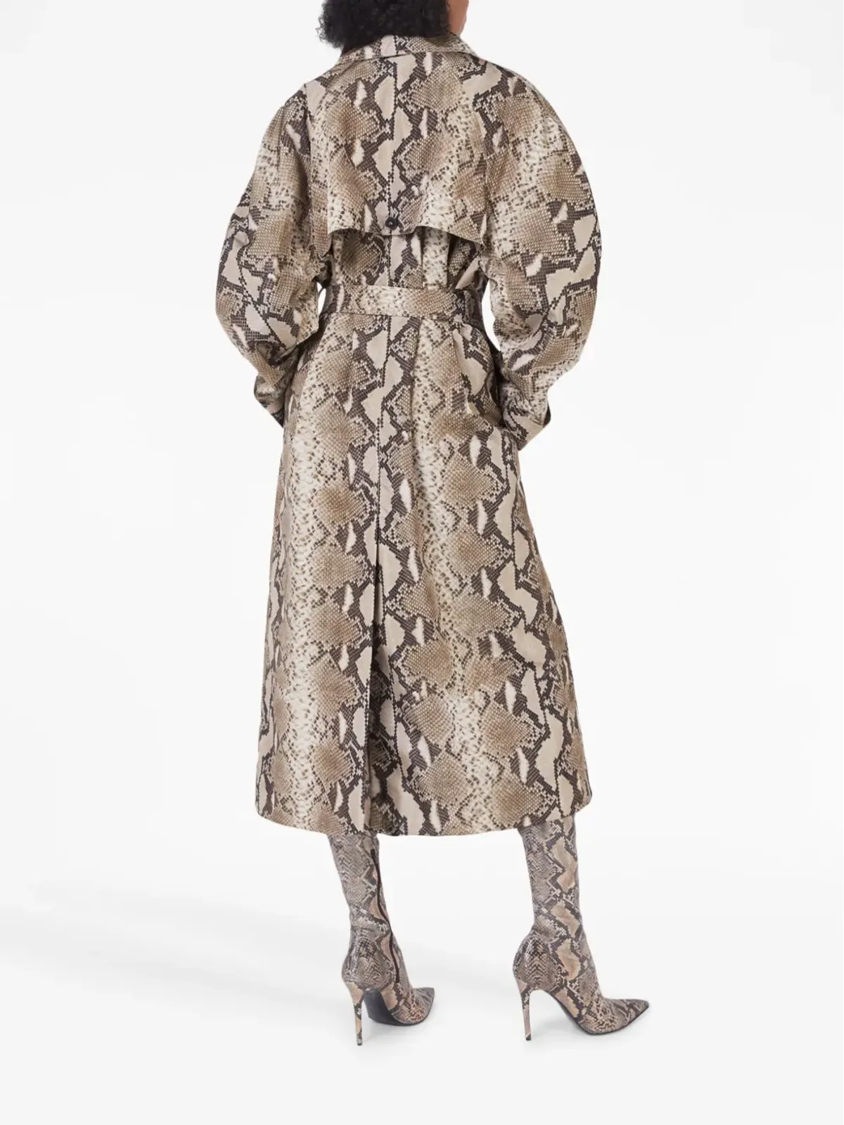 Stella McCartney パイソン柄ベルト付きトレンチ - 画像3