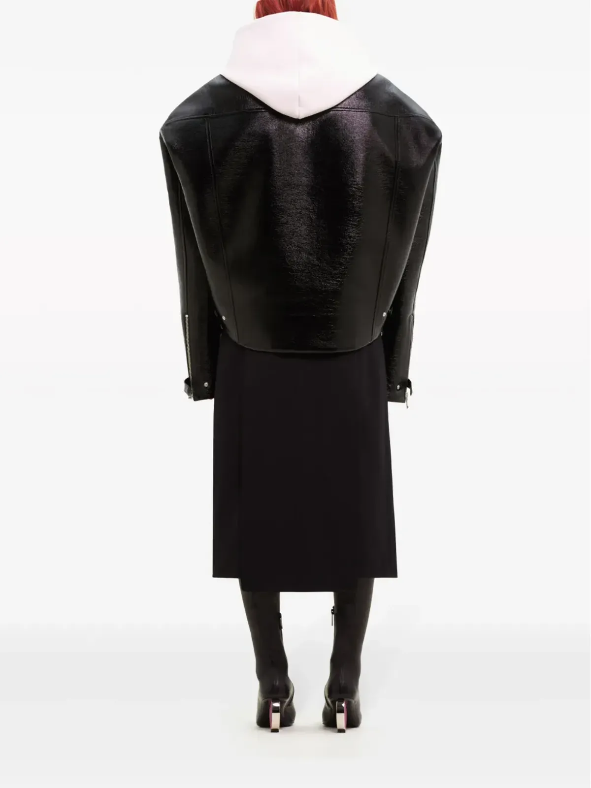 Courrèges コクーン・ビニル バイカージャケット - 画像4