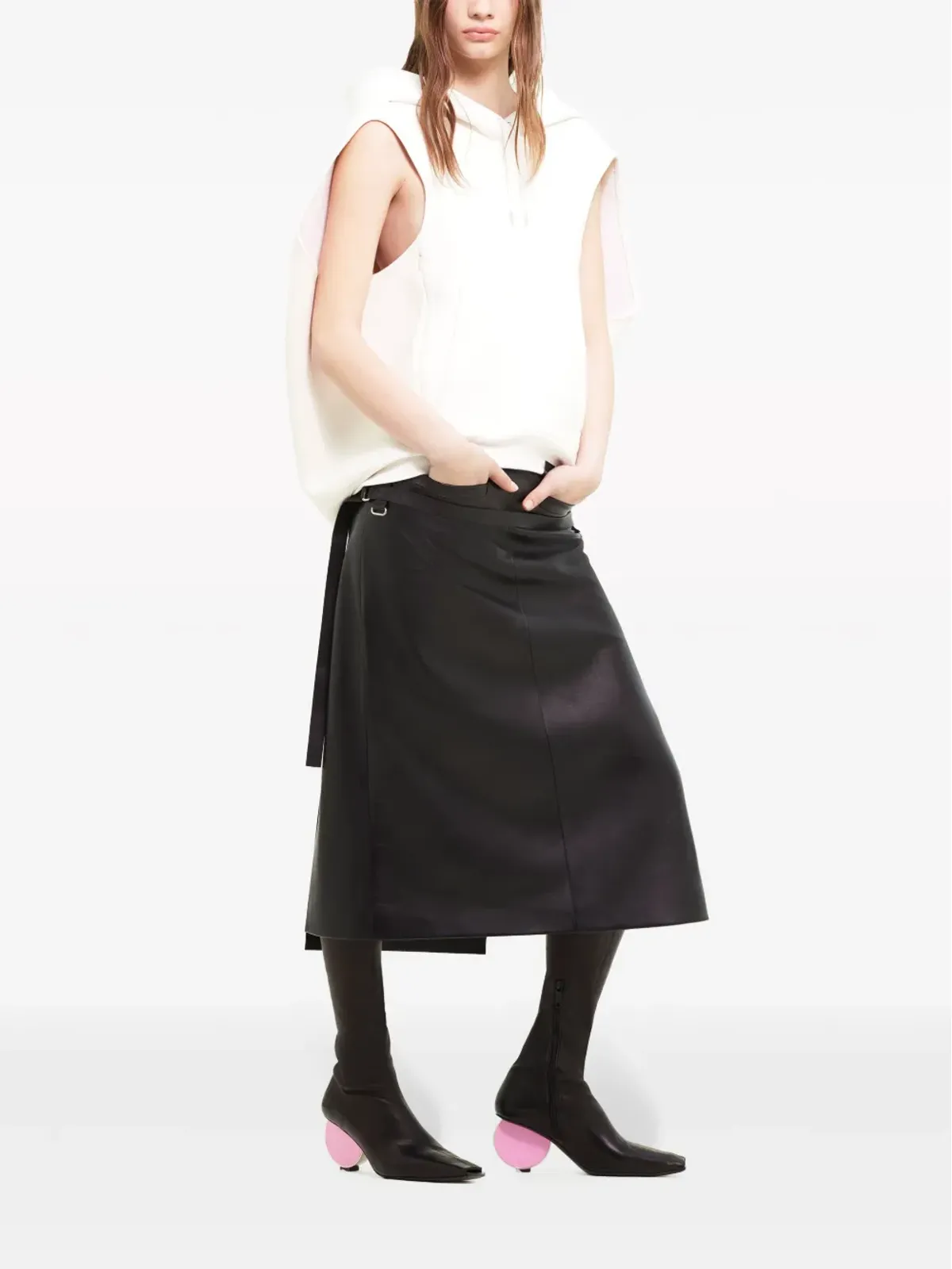 Courrèges スペース フリース フーディー（ホワイト） - 画像2