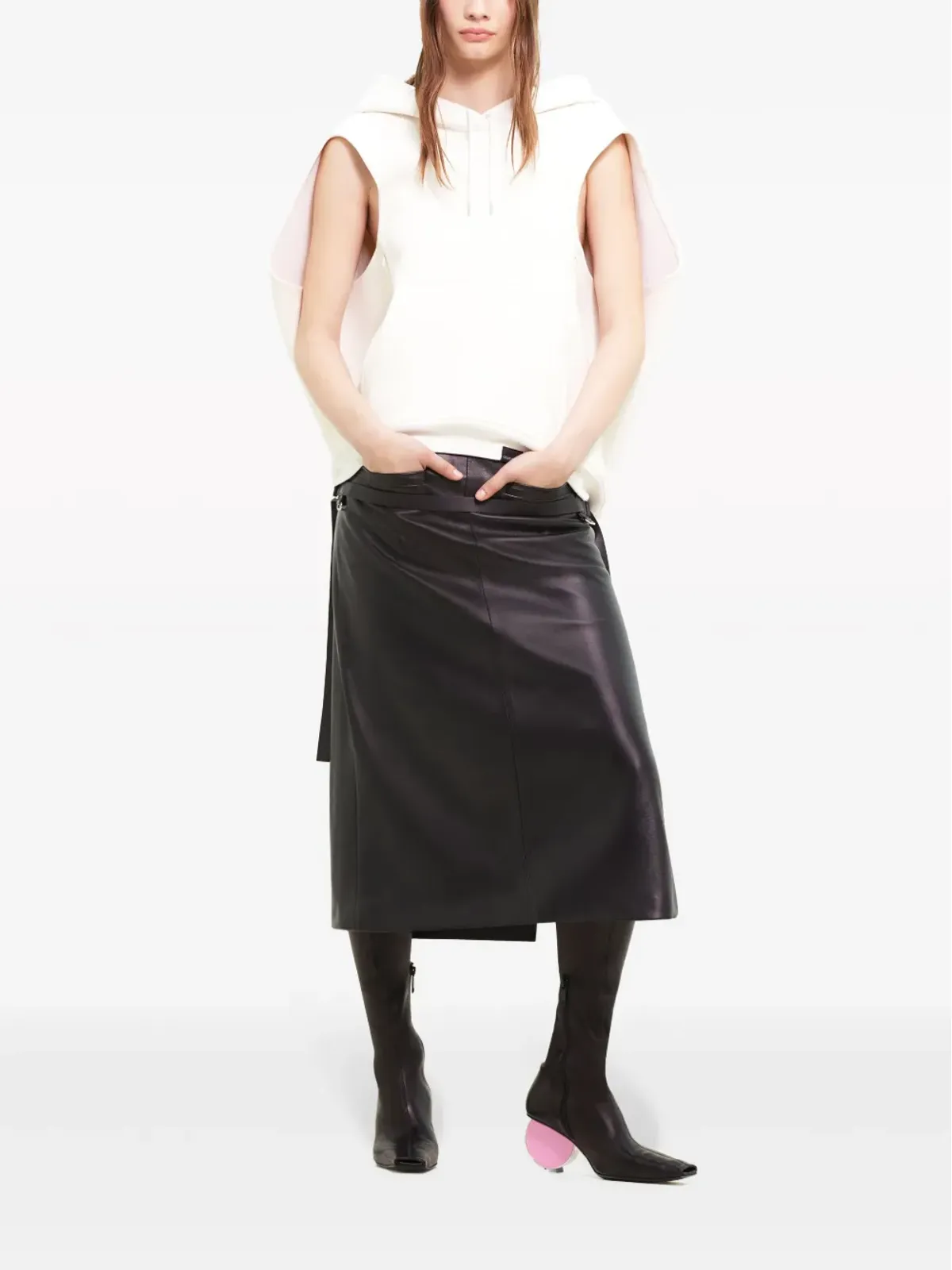 Courrèges スペース フリース フーディー（ホワイト） - 画像3