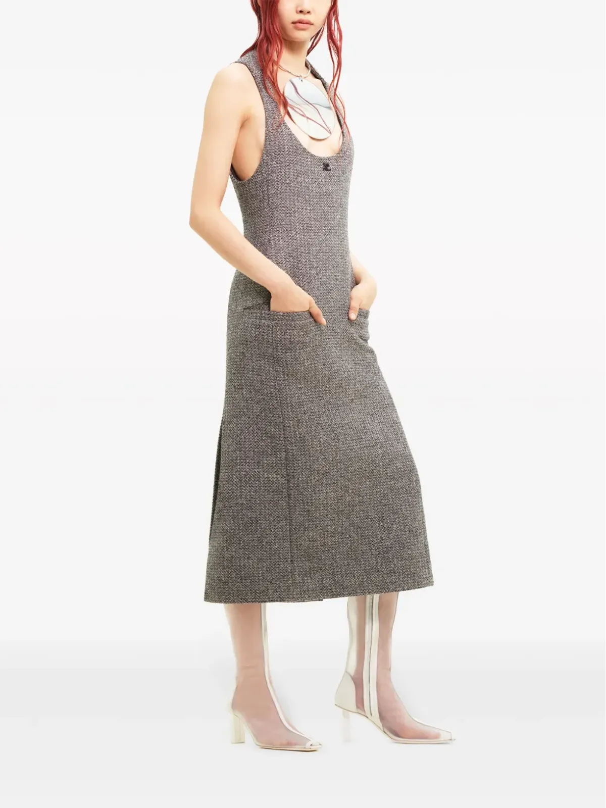 Courrèges ウールブレンド ミディドレス - 画像3