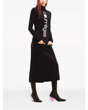 Courrèges パネルド ヴァージンウール ミディスカート - サムネイル3