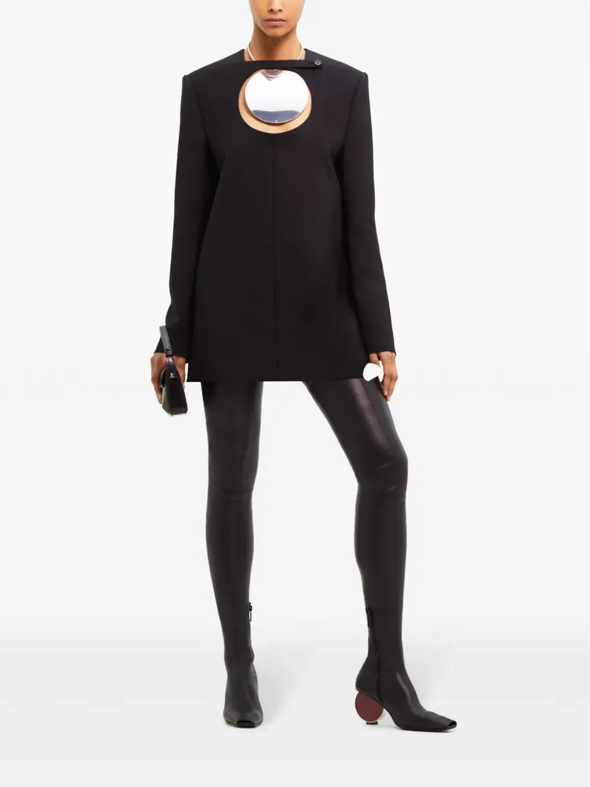 Courrèges カットアウト ヴァージンウール ミニドレス - 画像2