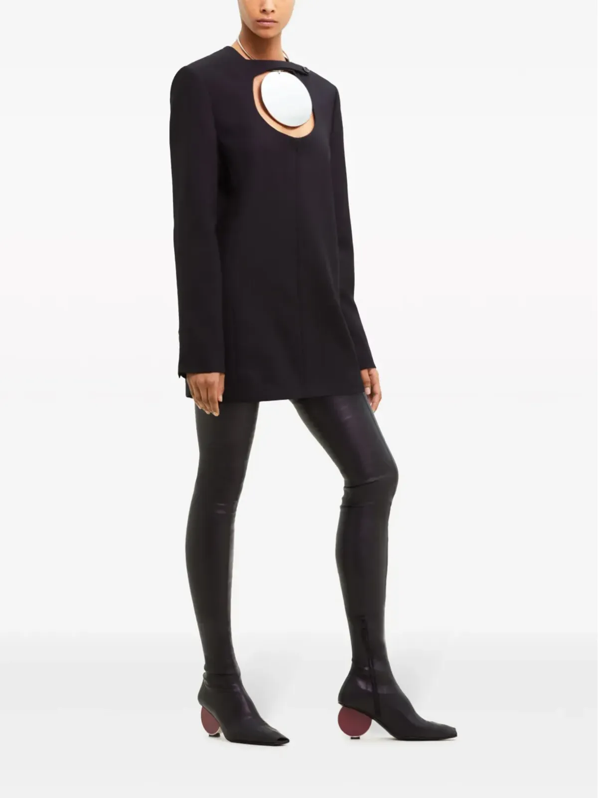 Courrèges カットアウト ヴァージンウール ミニドレス - 画像3