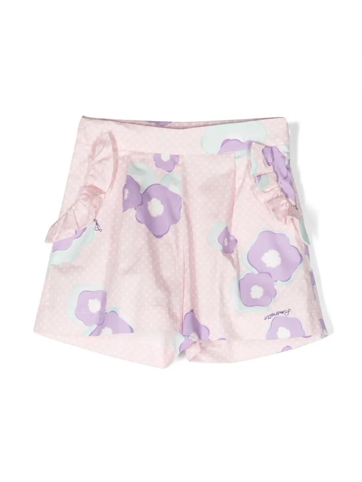 Simonetta ラッフルディテール花柄プリントショートパンツ - 画像1